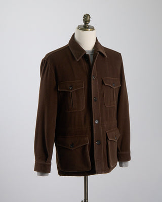 Manto Plush Garment Washed Wool safari Jacket Chocolate 1157