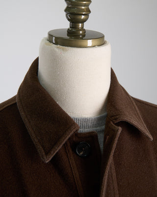 Manto Plush Garment Washed Wool safari Jacket Chocolate 1161
