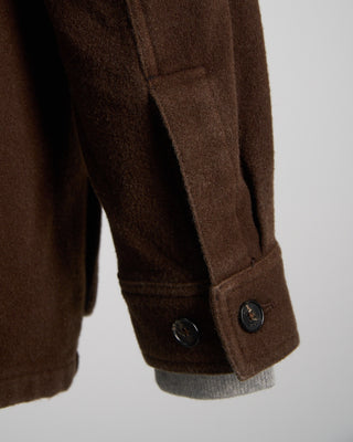 Manto Plush Garment Washed Wool safari Jacket Chocolate 1165