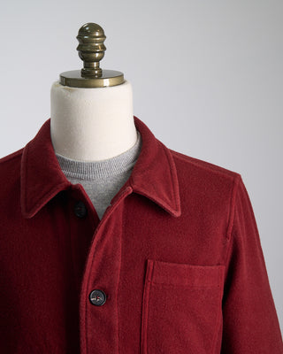 Manto Plush Garment Washed Wool Elasi Shirt Jacket Ruby 1129