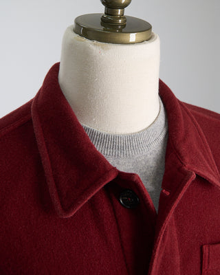Manto Plush Garment Washed Wool Elasi Shirt Jacket Ruby 1130