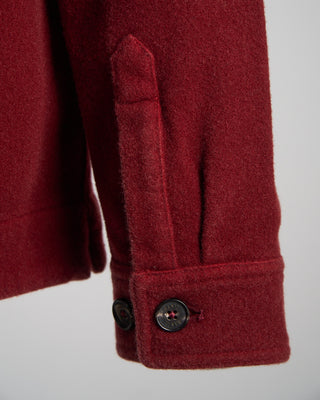 Manto Plush Garment Washed Wool Elasi Shirt Jacket Ruby 1133