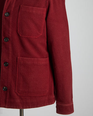 Manto Plush Garment Washed Wool Elasi Shirt Jacket Ruby 1134