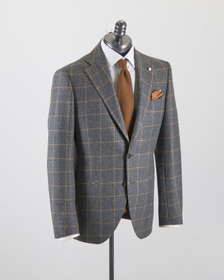 Luigi Bianchi Mantova Wool Flannel Glencheck Suit Grey 2672