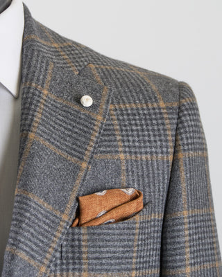 Luigi Bianchi Mantova Wool Flannel Glencheck Suit Grey 2672 2