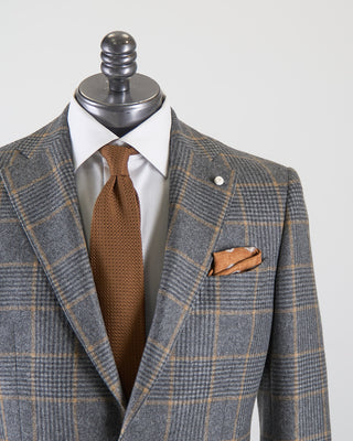 Luigi Bianchi Mantova Wool Flannel Glencheck Suit Grey 2672 7