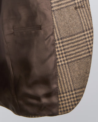 Luigi Bianchi Mantova Camel Wool Glencheck Suit Camel 2672 7