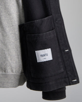 Manto Plush Garment Washed Wool Gug Jacket Charcoal 1156