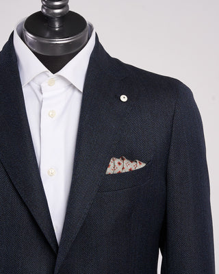 L.B.M. 1911 Herringbone Untreated Wool Soft Sport Jacket Navy 4 2026