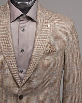 Luigi Bianchi Mantova Loro Piana Silk Air Luxury Sport Jacket Tan 2 5273