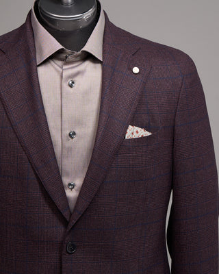 Luigi Bianchi Mantova Loro Piana Zealander Natural Stretch Luxury Sport Jacket Burgundy 1 5280