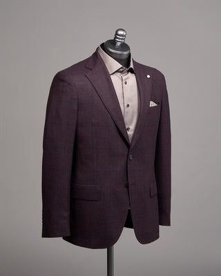 Luigi Bianchi Mantova Loro Piana Zealander Natural Stretch Luxury Sport Jacket Burgundy 5274