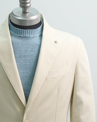 L.B.M. 1911 Stretch Cotton Twill Garment Dyed Soft Sport Jacket Off White 1 3