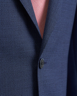 Luigi Bianchi Mantova Micro Houndstooth Hopsack Wool Suit Blue 1 3