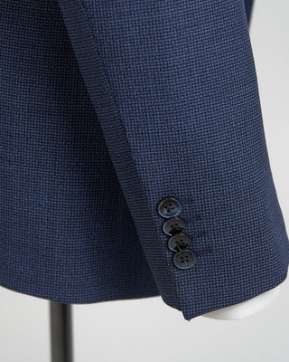 Luigi Bianchi Mantova Micro Houndstooth Hopsack Wool Suit Blue 1 6