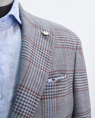 L.B.M. 1911 Untreated Summertime Bold Check Soft Sport Jacket Blue 1 4