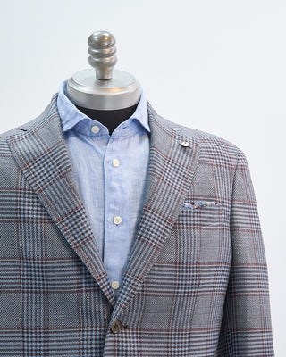 L.B.M. 1911 Untreated Summertime Bold Check Soft Sport Jacket Blue 1 5