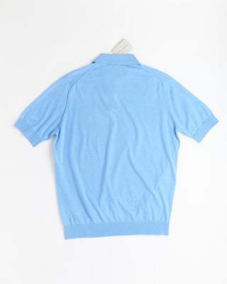 Filippo De Laurentiis Supima Cotton Johnny Collar Polo Shirt Light Blue 0 4