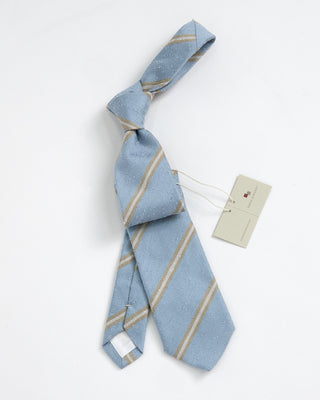 Paolo Albizzati Silk Stripe Tie Light Blue 1