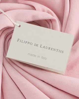 Filippo De Laurentiis Standup Collar Crêpe Cotton Polo Shirt Pink 1 5