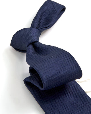 Paolo Albizzati Tonal Neat Woven Tie Navy 1 2