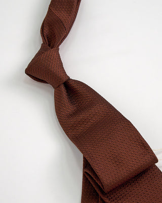 Paolo Albizzati Tonal Neat Woven Tie Brown 1 2
