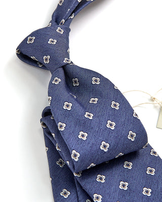 Paolo Albizzati Medallion Print Woven Tie Blue 1 1