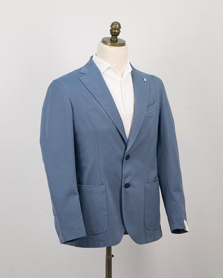 L.B.M. 1911 Blue Cotton Silk Stretch Soft Jacket Blue 1359