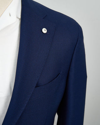 L.B.M. 1911 The Essential Summer Hopsack Soft Jacket Blue 1379