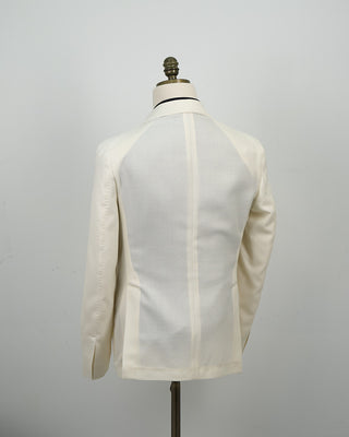 L.B.M. 1911 Wool  Cotton Textured White Soft Blazer White 1326