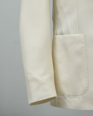 L.B.M. 1911 Wool  Cotton Textured White Soft Blazer White 1332