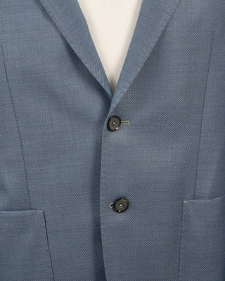 L.B.M. 1911 Wool  Cotton Textured Light Blue Soft Blazer Light Blue 1356