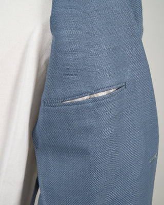 L.B.M. 1911 Wool  Cotton Textured Light Blue Soft Blazer Light Blue 1358