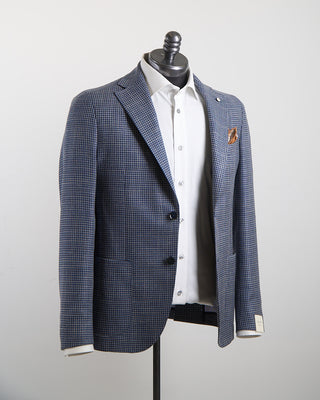 L.B.M. 1911 Summertime Hopsack Houndstooth Soft Jacket Navy 1271