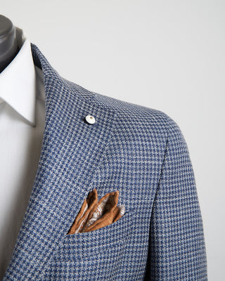L.B.M. 1911 Summertime Hopsack Houndstooth Soft Jacket Navy 1274