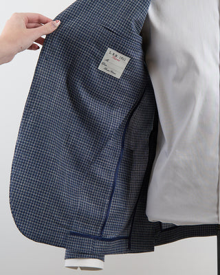 L.B.M. 1911 Summertime Hopsack Houndstooth Soft Jacket Navy 1278