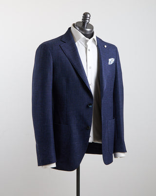 Luigi Bianchi Mantova Summertime Hopsack Solid Navy Blazer Navy 167