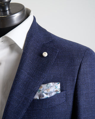 Luigi Bianchi Mantova Summertime Hopsack Solid Navy Blazer Navy 170