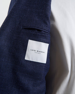Luigi Bianchi Mantova Summertime Hopsack Solid Navy Blazer Navy 172