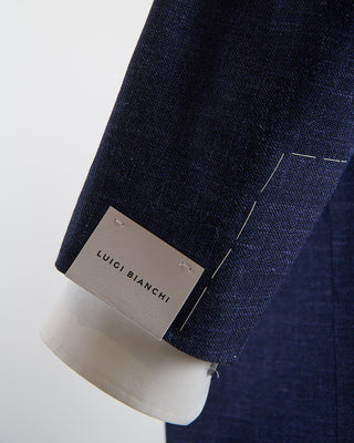 Luigi Bianchi Mantova Summertime Hopsack Solid Navy Blazer Navy 173