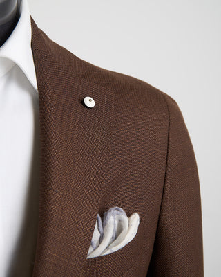 L.B.M. 1911 The Essential Summer Hopsack Soft Jacket Brown 1255