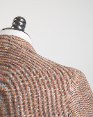 L.B.M. 1911 Cotton Linen  Wool Summer Textured Soft Jacket Brick 1264