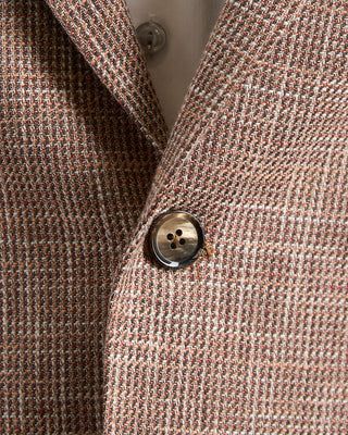 L.B.M. 1911 Cotton Linen  Wool Summer Textured Soft Jacket Brick 1266