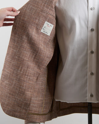 L.B.M. 1911 Cotton Linen  Wool Summer Textured Soft Jacket Brick 1267