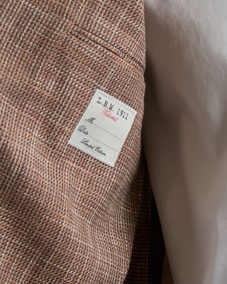 L.B.M. 1911 Cotton Linen  Wool Summer Textured Soft Jacket Brick 1268