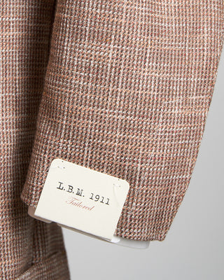 L.B.M. 1911 Cotton Linen  Wool Summer Textured Soft Jacket Brick 1269