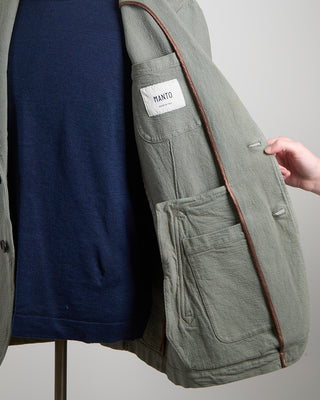 Manto Garment Dyed Cotton Blazer Sage 1189
