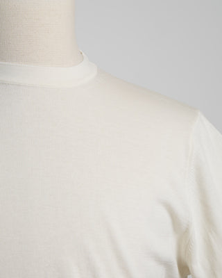 Filippo De Laurentiis Off White Straight Bottom Fine Knit Crewneck T Shirt Off White 1842