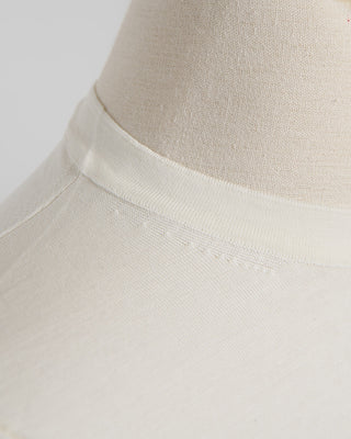 Filippo De Laurentiis Off White Straight Bottom Fine Knit Crewneck T Shirt Off White 1844