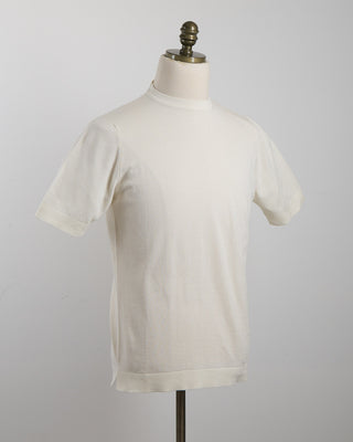 Filippo De Laurentiis Off White Straight Bottom Fine Knit Crewneck T Shirt Off White 1847